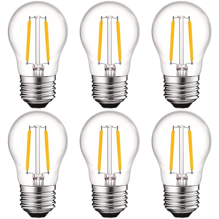 Luxrite A15 LED Edison Light Bulbs 4W (40W Equivalent) 400LM 2700K Warm White Dimmable E26 Base 6-Pack LR21623-6PK